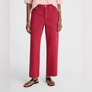 Madewell Low Slung Baggy Crop Jeans in Dark Rosette Wash